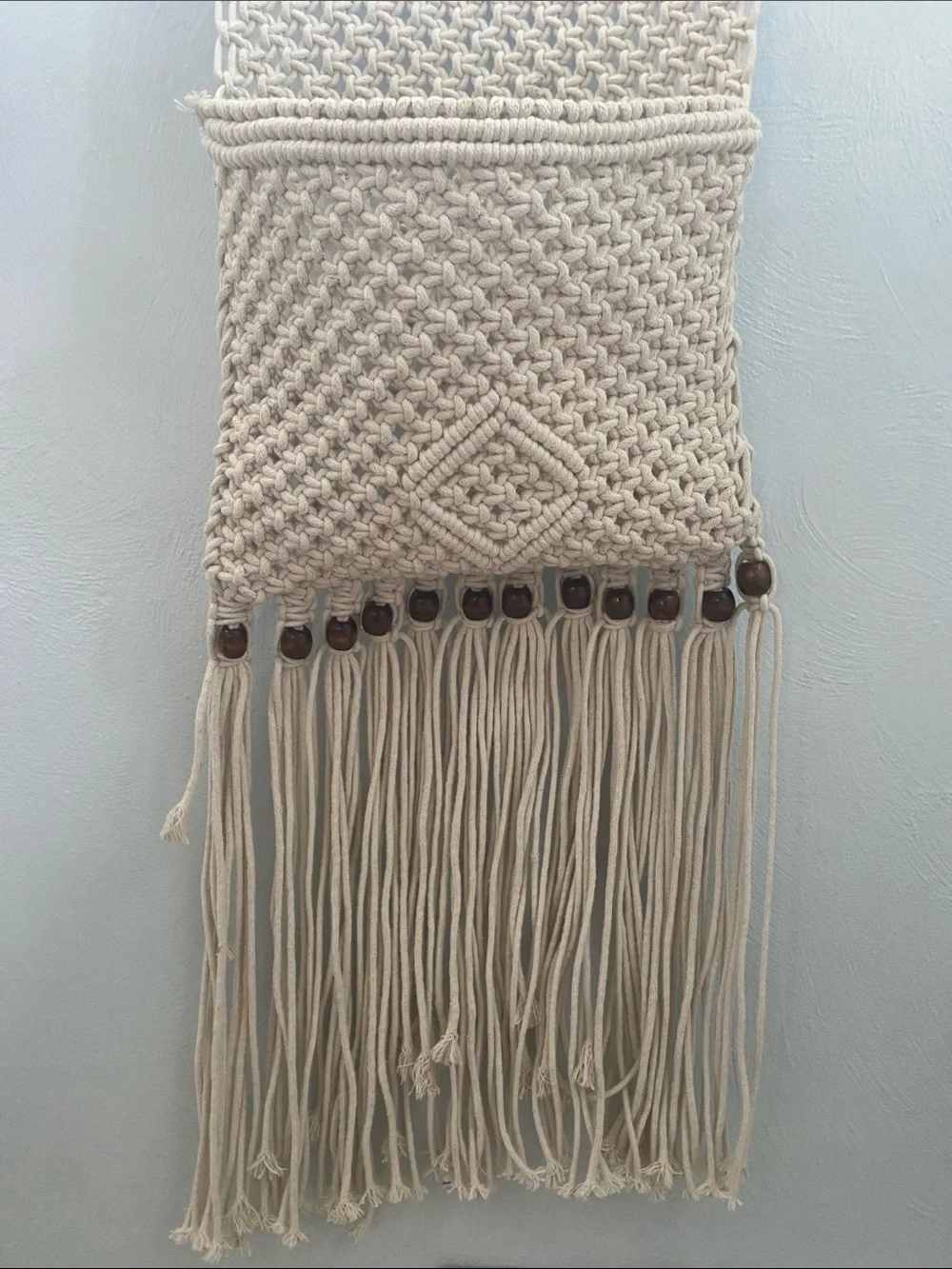 Handmade Macramé Wall Hanging in Natural Cream - Boho Home Wall Decor